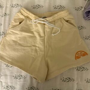 Yellow sweat shorts